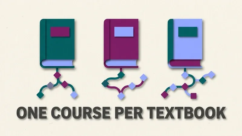 Three separate Norton textbooks, each branching into its own distinct chain of InQuizitive questions that never converge into a single shared answer key