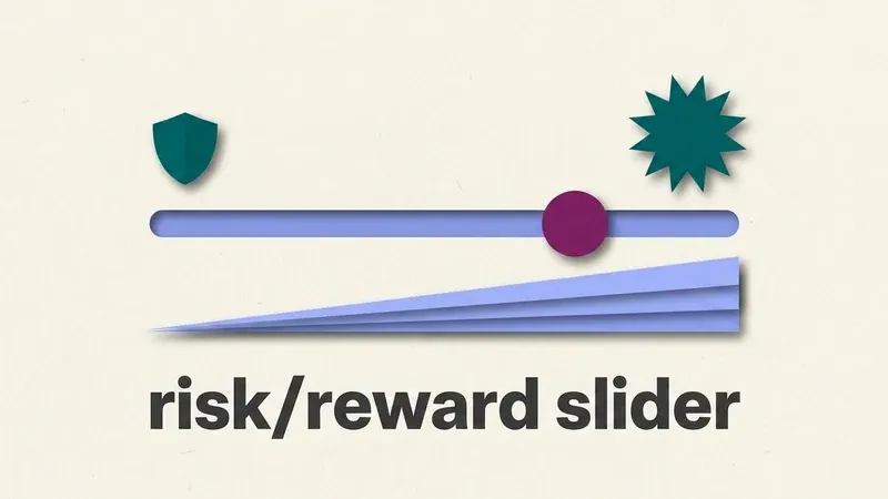 A paper-cut confidence slider, a small shield at the cautious low end and a larger starburst at the high-confidence end