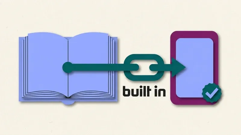 An open textbook shape linked directly into an InQuizitive question card, showing the book built into the activity rather than sitting outside it